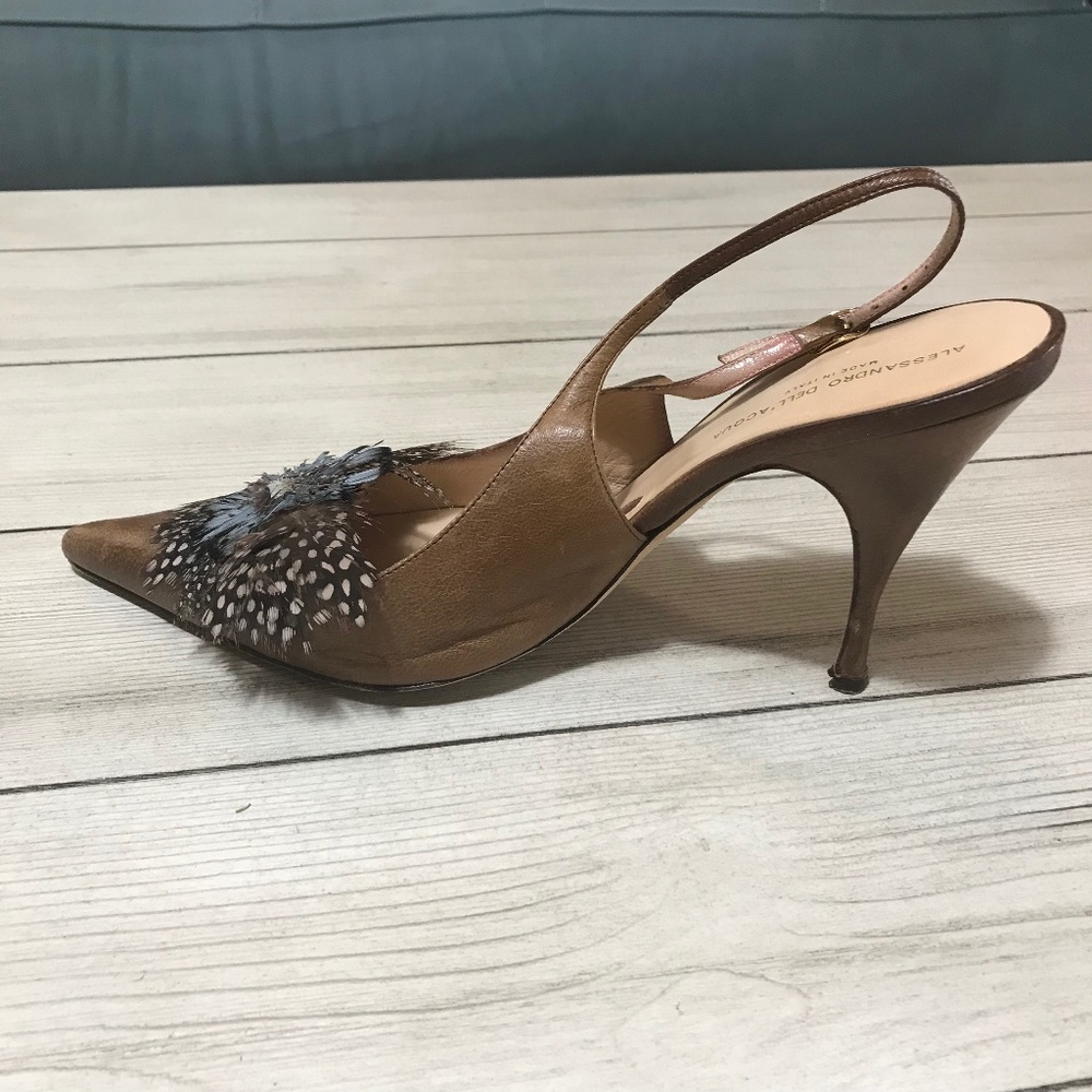 Alessandro Dell'Acqua Feather and Leather Pumps - Picture 7 of 16